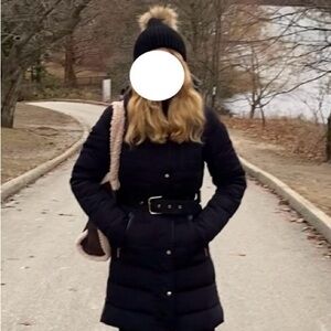 Zara black, belt long jacket, no hoodie